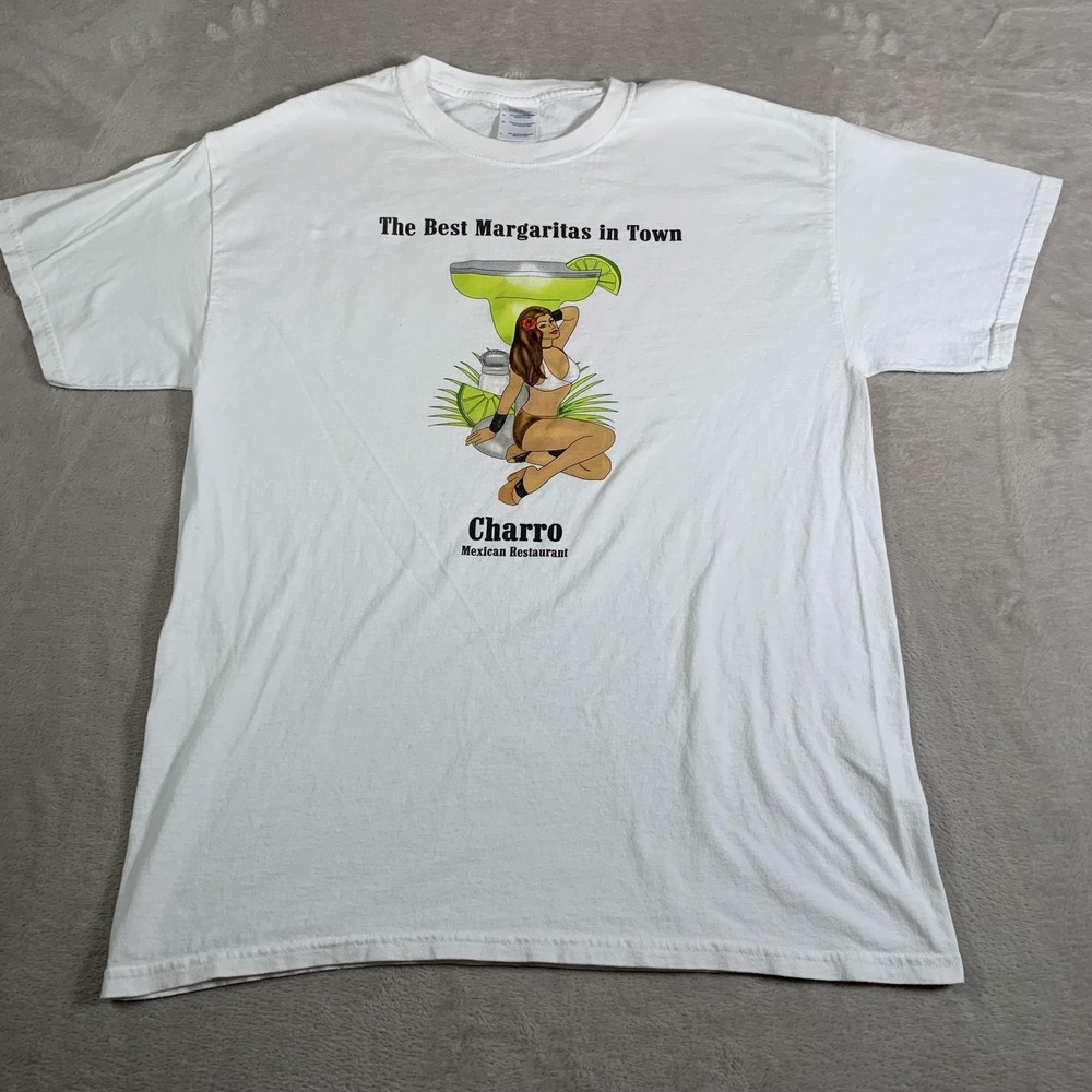 Charro Mexican Restaurant Shirt Mens Large Best Margaritas in Town Graphic Tee